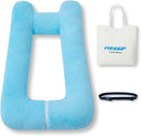 Travel Pillow Upgraded Version of Aircraft Travel Neck Pillow with Storage Bag, Sleep Pillows for Travel by Train, Car, or Plane, Supporting The Head and Body, Travel Pillow for Kids Blue by TinyTreasures Baby Boutique