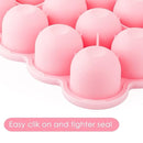 Samuelworld Baby Breast Milk and Food Storage Container, 12 Portions x 2.5oz, Stackable Food Grade Silicone Tray with Clip-On Hard Lid for Homemade Purees, Vegetables & Fruits - Pink by TinyTreasures Baby Boutique