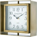 NIKKY HOME Rotating Table Clock, Non-Ticking Silent Battery Operated Decorative Mantel Desk Shelf Metal Clock for Home, Office, Living Room, Bed Room - Gold by CozyNest Decor