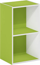 Furinno Luder Bookcase / Book / Storage, 2-Tier Cube, Green/White by TinyTreasures Baby Boutique