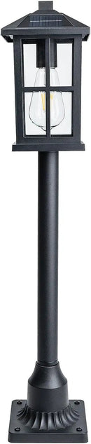 31" Solar Pathway Lights Outdoor, Dusk to Dawn Aluminum Lamp Post with Remote Control & Pole Mount Base - IP44 Waterproof, 3 Brightness Modes for Lawn, Patio, Driveway, Garden Decoration by GreenHaven Gardens