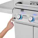 Monument Grills Larger 3-Burner Propane Gas Grills Barbeque Stainless Steel Heavy-Duty Cabinet Style with Smoker Box (2 Items) by GreenHaven Gardens