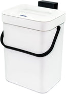 Kitchen Compost Bin Indoor for Counter Top,Hanging Small Trash Can with Lid,Food Waste Bin,Mountable Compost Busket 1.3 Gal/5 L Series,White by GreenHaven Gardens