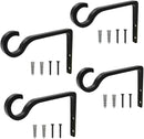 4Pack Hanging Plant Bracket 6inch Metal Plant Hook Shepherds Hook Decorative Wall Plant Hanger for Hanging Lanterns, Bird Feeder, Flower Basket, Home Decor Indoor & Outdoor (Black) by GreenHaven Gardens