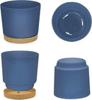 ZMTECH Plant Pots, Set of 6 6.5'' Self Watering Plastic Planter with Drainage Hole and Saucer,Modern Decorative Flower Pot for Indoor Outdoor House Plants, Succulents, Flowers - Blue by GreenHaven Gardens