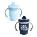 Bella Tunno Sippy Cup, Set of 2 Silicone Training Cups with Transition Handles for Infants, Toddlers & Kids, Babies 6-12 Months & Toddlers 1-3 Years, Boys & Girls, Cheers & The Man, 8 oz by TinyTreasures Baby Boutique