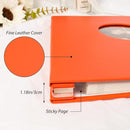 RECUTMS Photo Album Self Adhesive with Round Window 4x6 5x7 6x8 8x10 Magnetic Scrapbook with 40 Pages Leather Cover DIY Photo Album with Metallic Pen and Scraping Plate (Orange) by TinyTreasures Baby Boutique