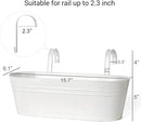 Dahey 3 Pcs Metal Iron Hanging Flower Pots for Railing Fence 15.7 Inch Hanging Bucket Pots Countryside Style Window Flower Plant Holder with Detachable Hooks for Garden Yard Home Decor, White by GreenHaven Gardens