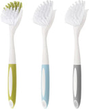 Dish Brush Scrub Brush with Handle - 3 Pack Stiff Bristles Dish Scrubber for Cleaning Pots,Pans,Dishes & Kitchen Sink - Hard Bristles,No Residue by CozyNest Decor