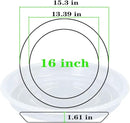 Plant Saucer 4 Pack of 16 inch, Clear Plastic Flower Plant Pot Saucer, Heavy Duty Plant Drip Trays Saucers for Indoor, Plant Water Tray for Planters by GreenHaven Gardens