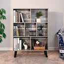 LEYAOYAO Bookshelf Cube Storage Organizer,3 Tier Bookcase with Legs,Modern Wood Open Shelf,Dirty Grey Bookshelves,Free Standing Display Short Book Shelves for Narrow Space,Bedroom,Living Room,Office by CozyNest Decor