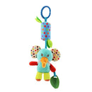 4 PCS Baby Soft Hanging Rattle Crinkle Squeaky Toy - Baby Toys for 0 3 6 9 to 1 Animal Ring Plush Stroller Infant Car Bed Crib Travel Activity Hanging Wind Chime with Teether for Boys Present by TinyTreasures Baby Boutique