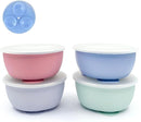 Elk and Friends Stainless Steel Bowls with Silicone Sleeve for Babies & Toddlers | Lids Included | Stay Put Suction | Cereal & Snack Bowls | 4 Pack by TinyTreasures Baby Boutique