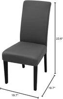 JQinHome Dining Chair Covers Dining Room Chair Slipcovers,High Stretch Removable Washable Parsons Chair Slipcover for Home Party Hotel Wedding Ceremony (Grey) by CozyNest Decor
