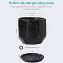 Large Marble Black Plant Pot with Drainage Holes and Saucers, Ceramic Pots for Indoor Outdoor Plants, 7 Inch Premium Hand Glazed Planters for Flower, Garden, Succulent, Nursery, Home Decor by GreenHaven Gardens