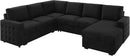 HONBAY Sectional Sleeper Sofa with Pull Out Bed U-Shape Sectional Couch with Storage Chaise 6 Seater Sleeper Sectional Sofa Bed, Velvet Black by CozyNest Decor
