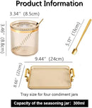 Acrylic Condiment Spice Jars,Condiment Spice Box With Lids and Spoons and Tray,Clear Plastic Condiment Canisters,Seasoning Box 4 Pack,Seasoning Box Set for Kitchen to Storage Salt,Paprika,Sugar by CozyNest Decor