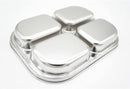 Korean Stainless Steel Divided Plates by KS&E, Little Kids Toddlers Babies Tray, BPA Free, Diet Food Control, Compact Serving Platter, Dinner Snack, 4 Compartment Plate Silver, Set of 2 by TinyTreasures Baby Boutique