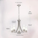 BONLICHT 5 Lights Traditional Chandelier Brushed Nickel Kitchen Island Dining Room Lighting Fixtures Hanging Seeded Glass Pendant Light Modern Flush Mount Ceiling Light for Living Room Bedroom Foyer by CozyNest Decor