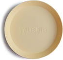 mushie Round Dinnerware Plates for Kids | Made in Denmark, Set of 2 (Daffodil) by TinyTreasures Baby Boutique