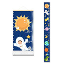 Baby Height Growth Chart - Canvas Height Chart for Kids Baby Child Toddler Boys Girls Growth Chart for Wall Room Nursery Decor Hangable and Removable Measuring Wall Ruler (Space, Beige Wood) by TinyTreasures Baby Boutique