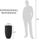 Kante 24 Inch Tall Round Concrete Planter, Large Indoor Outdoor Plant Pots with Drainage Hole and Rubber Plug, Modern Decorative Garden Pots for Home Patio Porch, Black by GreenHaven Gardens