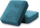 PrinceDeco Velvet Sofa Cushion Covers, Stretch Couch Cushion Covers for Individual Seat Couch Slipcover Sets Furniture Protector for Loveseat Sofa Cushion(Each Width Up to 29.5", Blue) by CozyNest Decor