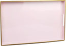 Spsyrine Pink Decorative Serving Tray with Handles, Elegant Plastic Coffee Table Tray for Ottoman, Living Room, Home Decor 15.6" X 10.2" by CozyNest Decor