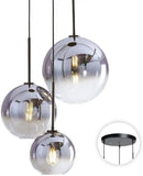 KCO Lighting Modern 3-Light Hanging Light Fixture Silver Gradient Glass Globe Pendant Ceiling Lighting with Adjustable Cord Mid Century Hanging Chandelier Light Fixture for Kitchen Island Bedroom… by CozyNest Decor
