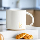 COLLECTIVE HOME - Monogram Ceramic Mugs, 15 oz Golden Initial Coffee Cups, Elegant Alphabet Tea Mugs, Elegant Personalized Mug with Gift Box, Luxurious Cups for Office and Home (k) by CozyNest Decor
