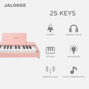 Kids Piano Keyboard, Digital Piano for Kids, Music Educational Instrument Toy, Wood Toy for 3+ Girls and Boys (Pink, 25 Keys) by TinyTreasures Baby Boutique