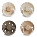 FRIGG Natural Rubber Baby Pacifier 4-Pack Crystal Sparkle | Made in Denmark | BPA-Free (0-6 Months) by TinyTreasures Baby Boutique