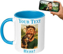 Personalized Coffee Mug, Custom Photo Caricature Gift, Funny Customized Coffee Gift for Men & Women, Custom Mugs with Pictures, Light Blue 11oz Father's Day Mug by TinyTreasures Baby Boutique