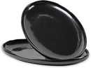 vicrays Serving Platter Ceramic Tray Plates Extra Large Oval 14.5 Inch Porcelain Dinner Plates Long Serving Dish Set Entertaining Party Restaurant Food Meat Sushi Fish Turkey Platter - Black by CozyNest Decor