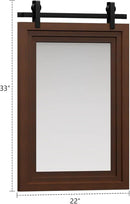 ALBAD Farmhouse Wood Framed Wall Mirror, Natural Wood and Framed Wall Mounted Bathroom Vanity Mirror for Farmhouse Decor, Vertical or Horizontal Hanging by CozyNest Decor
