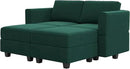 Belffin Modular Sectional Sofa with Reversible Chaise L Shaped Couch with Ottoman Modular Sofa Couch with Storage for Small Space Green by CozyNest Decor