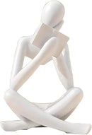 Bookshelf Decor Thinker Statue - Abstract Style Thinker Sculptures Modern Aesthetic Figurine Decoration Statues for Home Decor-Right Thinking-White by CozyNest Decor