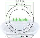 Plant Saucer 2 Pack of 14 inch, Clear Plastic Flower Plant Pot Saucer, Heavy Duty Plant Drip Trays Saucers for Indoor, Plant Water Tray for Planters by GreenHaven Gardens