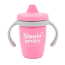 Sippy Cup by Bella Tunno, Silicone Training Cup with Transition Handles for Infants, Toddlers & Kids, Babies 6-12 Months & Toddlers 1-3 Years, Boys & Girls, Sippin’ Pretty, 8 oz by TinyTreasures Baby Boutique