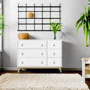 GAP babyGap Legacy 6 Drawer Dresser with Leather Pulls and Interlocking Drawers - Greenguard Gold Certified, Bianca White/Natural by TinyTreasures Baby Boutique