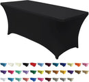 ABCCANOPY 6 FT Black Spandex Table Cover Stretch Fitted Wrinkle Resistant Tablecloth Reuse for Rectangular Folding Table Patry Event Wedding Banquet Protector by CozyNest Decor
