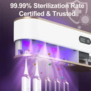 UV Toothbrush Sanitizer Holder for 4 | Wall Mounted Toothbrush Holder for Bathroom with Fan Drying | USB Rechargeable Toothbrush Cleaner & Sterilizer, No Drill Install, Modern Design (White Ⅱ) by CozyNest Decor