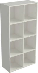 8-Cube Storage Shelf Bookcase - Wooden 4-Tier Floor Standing Open Bookshelf, Modern TV Stand up to 55 Inchs for Home and Office, Warm White by CozyNest Decor