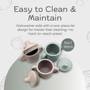 Silicone Sippy Cups with Easy Grip Transition Handles and a Soft Spout. A Non Txoic No Spill Unbreakable Training Cup. 150ml/5oz |2-PACK Sandy Shore & Green Checkers| by TinyTreasures Baby Boutique