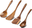 5 Pcs Best Wooden Spoons for Cooking Kitchen Utensils Set Acacia Wood Cooking Spatula Turner Non Toxic Utensil Slotted Serving Spoon Flat Spatulas Set Wooden Utensis Mixing Cooking Spoon Kitchen Tools by CozyNest Decor