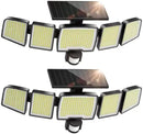 UME Solar Outdoor Lights 620 LED 4500LM, IP65 Waterproof Motion Sensor Outdoor Lights, 5 Heads Solar Security Flood Light 270 Wide Lighting Angle with 3 Modes for Garden Patio Yard - 2 Pack by GreenHaven Gardens