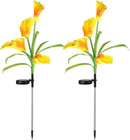 Veesee Solar Calla Lily Light, 2-Pack Solar Powered Flower Lights, Outdoor Multi-Color Changing Stake Lamp, Christmas Gift LED Yellow Calla Lily Lights for Garden Outdoor Landscape Lawn Yard by GreenHaven Gardens