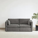 CHITA Small Modular Sectional Fabric Sofa Set, Extra Comfty Loveseat Cloud Couch, FSC Certified Modular Sectional Couch for Living Room, 78 inch Width,2 Seat Modular Sofa, Grey by CozyNest Decor