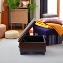 HUIMO Square Leather Storage Ottoman,Ottoman Coffee Table with Storage for Living Room (Brown) by CozyNest Decor