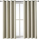 ChrisDowa Grommet Room Darkening Curtains for Bedroom and Living Room - 2 Panels Set Thermal Insulated Blackout Curtains (Beige, 52W x 63L by CozyNest Decor